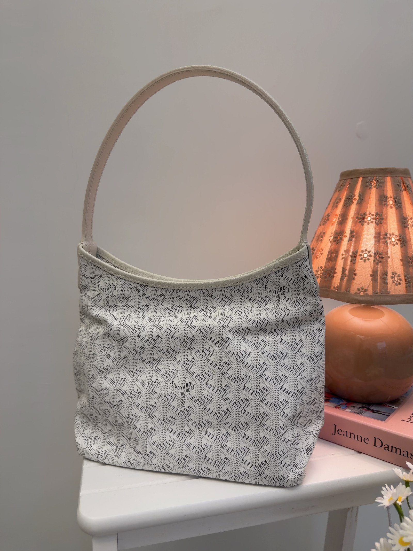 Goyard 95% New-Goyard Mini Hobo-White