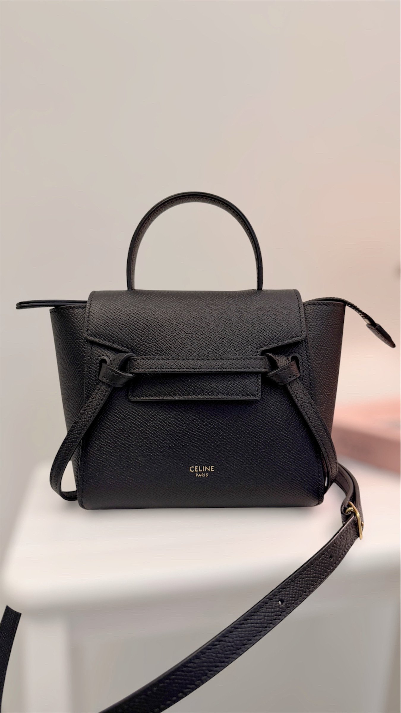Celine Brand New-Celine Pico Belt-Black