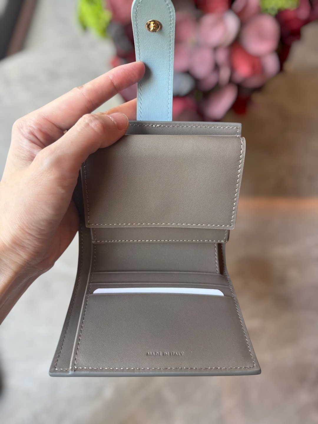 Celine Unused-Celine Small Strap Wallet Calfskin
