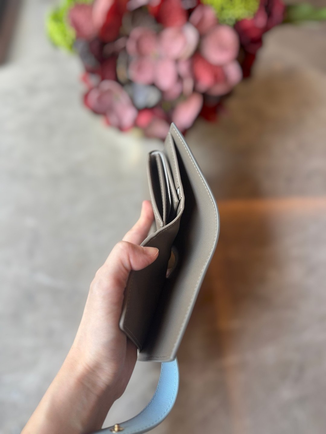 Celine Unused-Celine Small Strap Wallet Calfskin