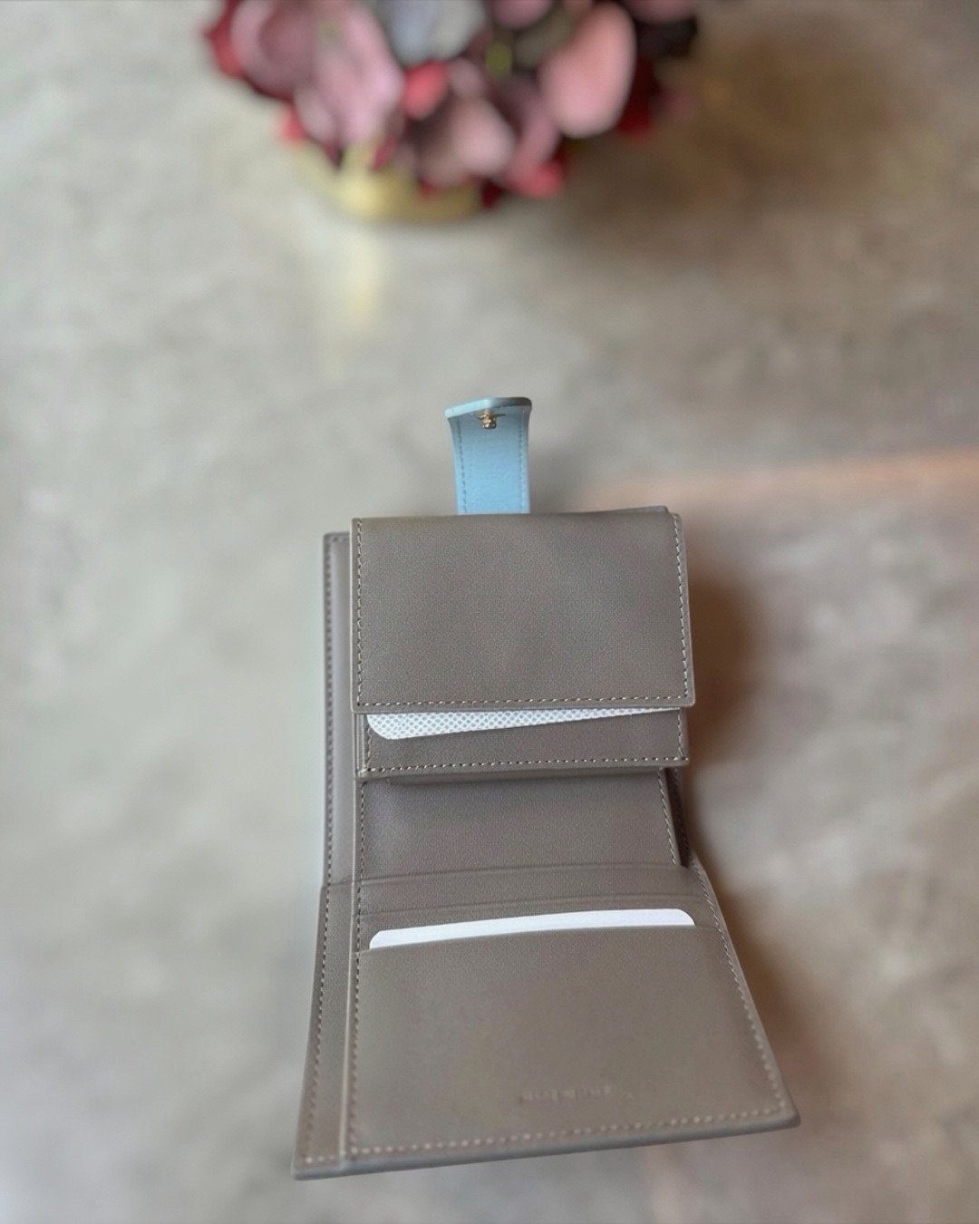 Celine Unused-Celine Small Strap Wallet Calfskin