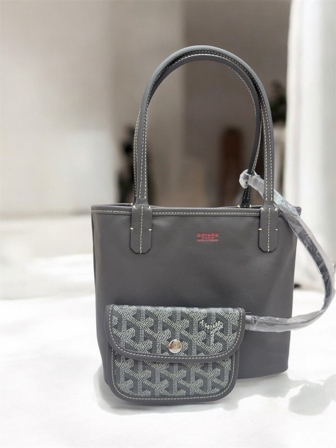 Goyard 90% New-Goyard Mini Anjou Bag Grey