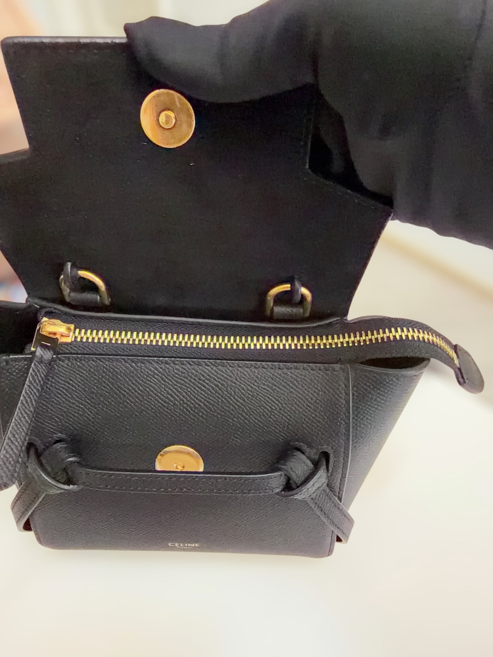 Celine Brand New-Celine Pico Belt-Black