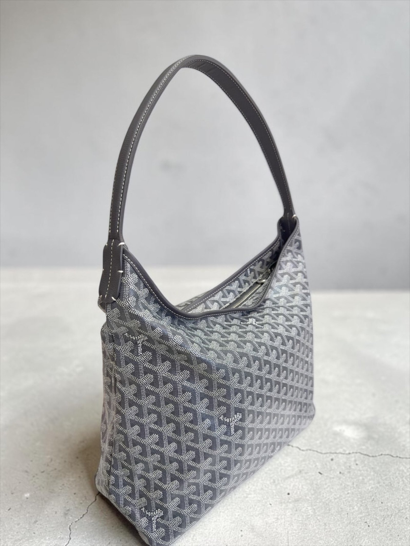 Goyard 95% New-Goyard Hobo Bag Grey