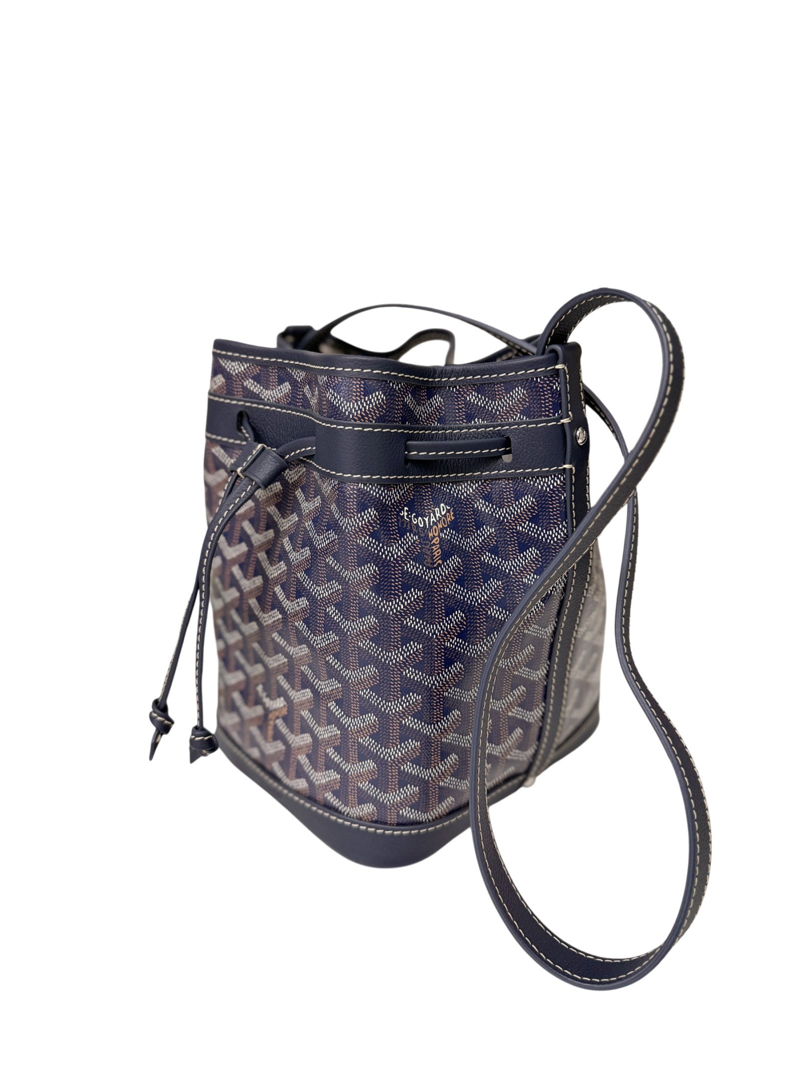 Goyard 95% New Goyard Petit Flot Bucket Bag PM-Navy Blue
