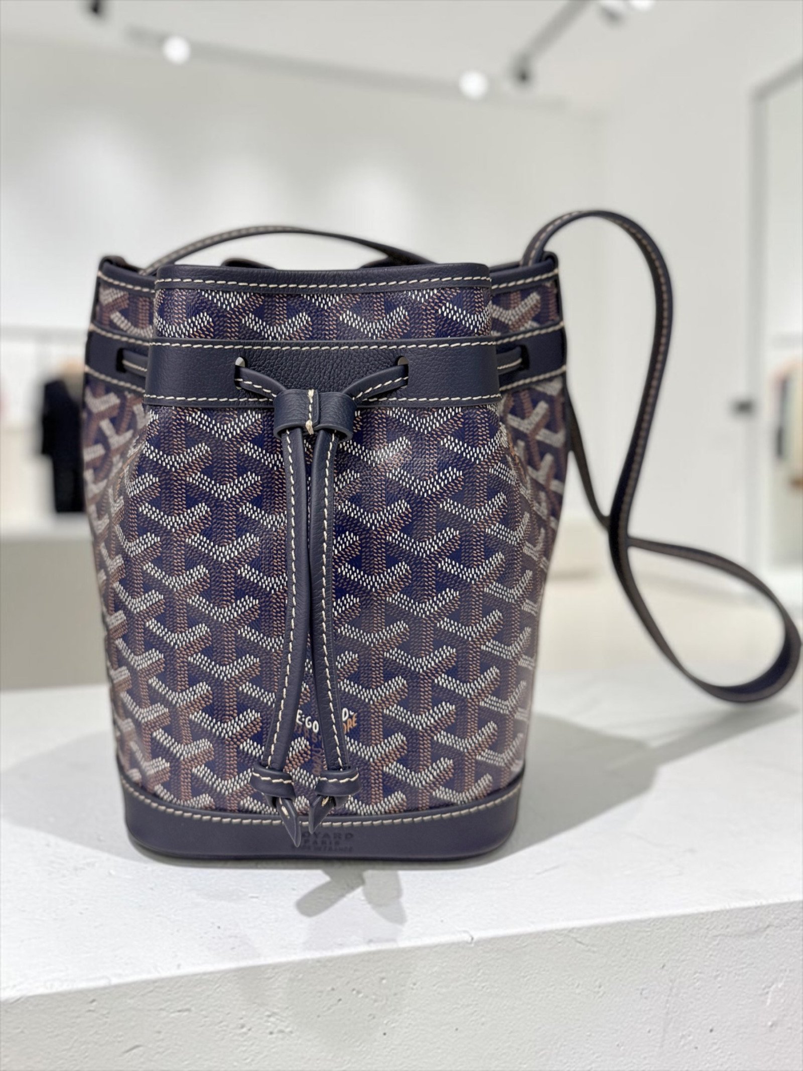 Goyard 95% New Goyard Petit Flot Bucket Bag PM-Navy Blue